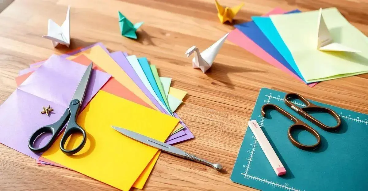 Materiais necessários para origami